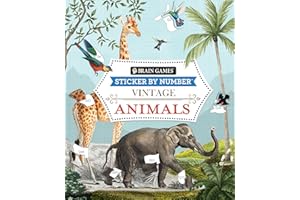 Brain Games - Sticker by Number - Vintage: Animals (28 Images to Sticker)