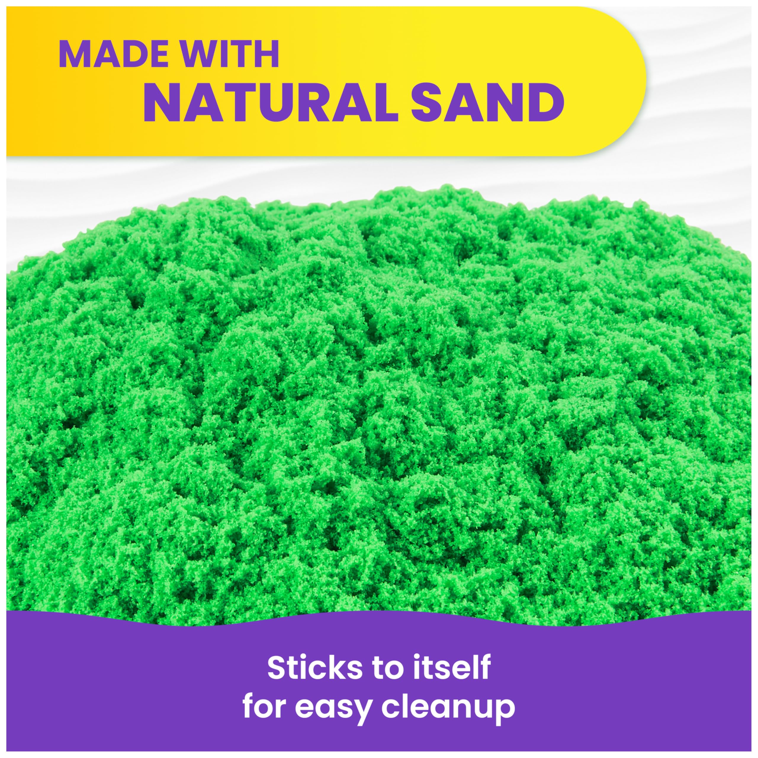 Kinetic Sand, 2.5lbs Green Play Sand, Amazon Exclusive, Resealable Bag (Packaging May Vary), Sensory Toys, Holiday Gifts & Stocking Stuffers for Kids Ages 3 and up