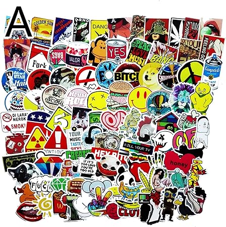 Amazon Zheye 100枚 防水紙ステッカー シールストリートオシャレデコレーションステッカー 防水 シール スケートボード スーツケース 自転車 車 A ステッカー デカール 車 バイク