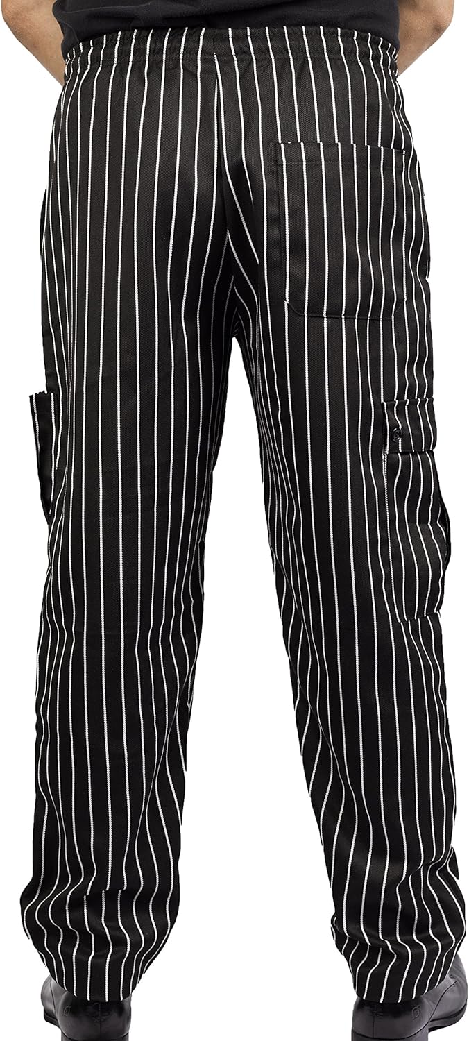 Chalk Stripe Cargo Style Chef Pant: Clothing