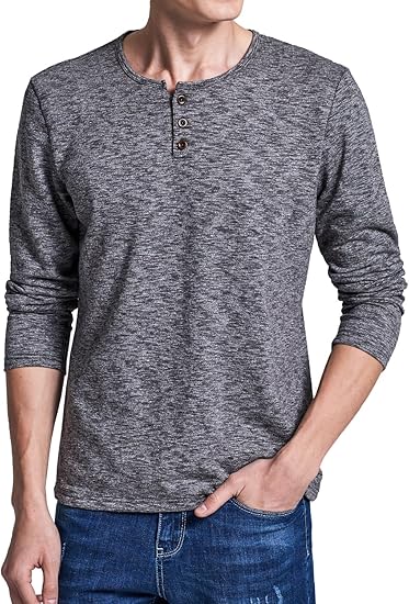 Amazon パイオニア キャンプ Pioneer Camp メンズ ロングカットソー 無地 杢調 ストレッチ ヘンリーネックtシャツ Tシャツ カットソー 通販