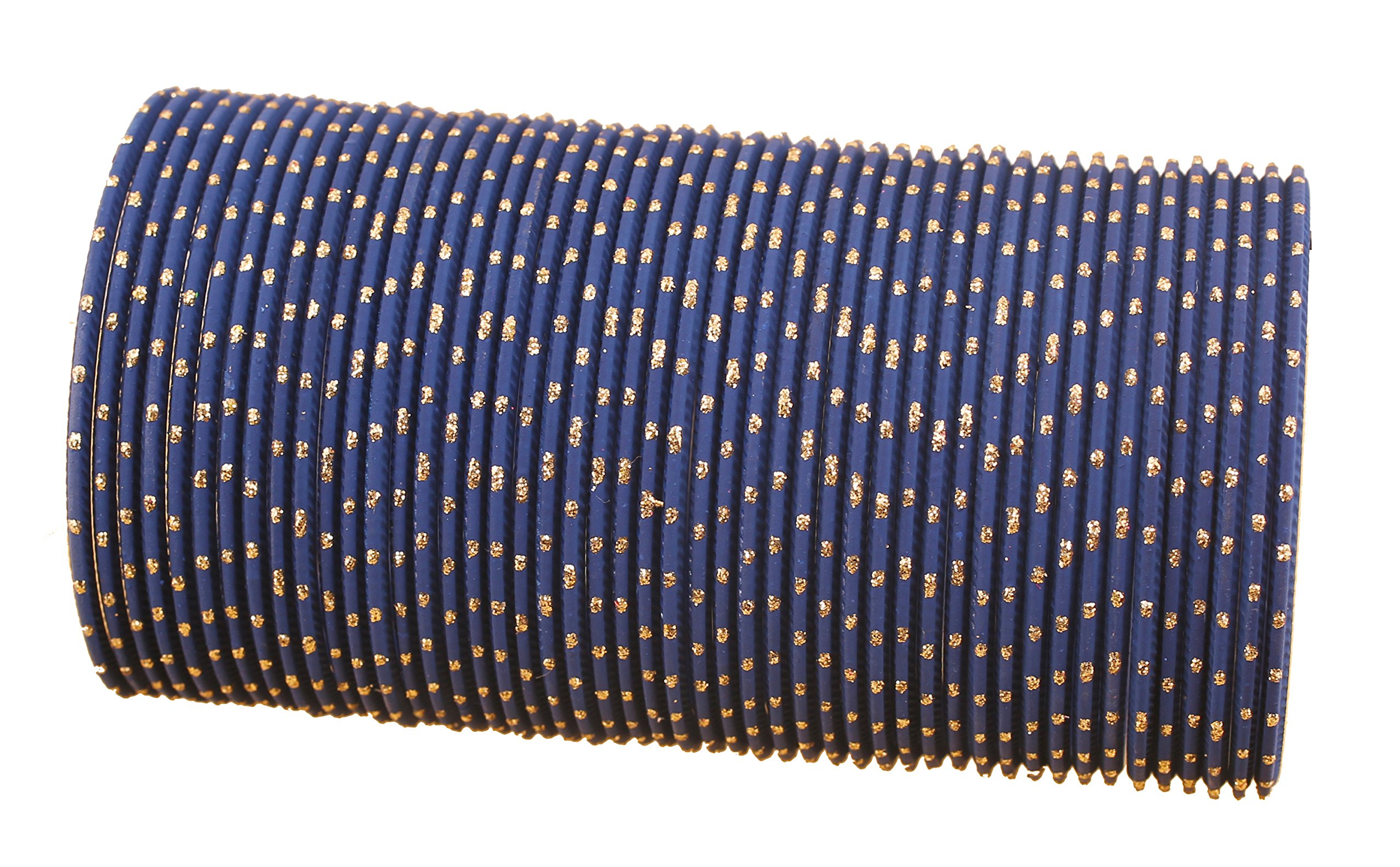 Touchstone New Colorful Bangle Collection Indian Bollywood Alloy Metal Charming Look Blue Color Golden Glaze Wrist Enhancing Designer Jewelry Bangle Bracelets. Set of 48 for Women. โ image 1