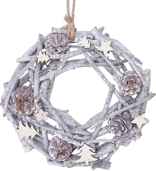 Mendler Décor De Porte Cône De Sapin Rond Couronne De