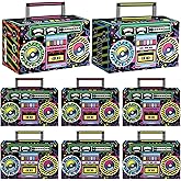 80s Party Favor Boxes, Novelty Boom Box Favors Gift Treat Goodie Candy Paper Boxes 80s Retro Radio Decorations Table Centerpieces for 1980s Theme Hip Hop Music Birthday Party(Multi Colors, 8 Pcs)
