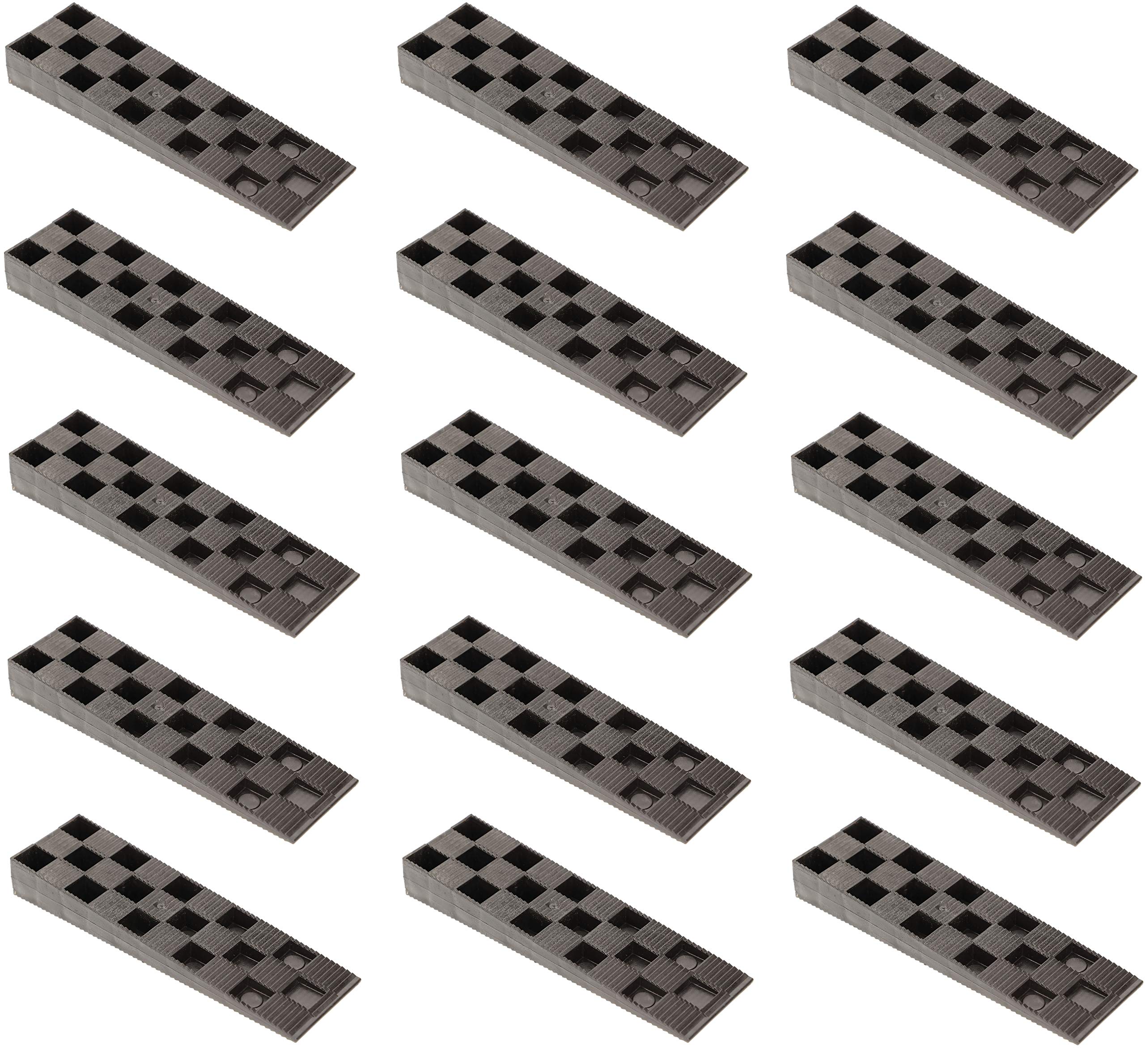 KOTARBAU® Set of mounting wedges, plastic, 150 x 44 x 20 mm, for windows, doors, door frame, window frame, black (50)