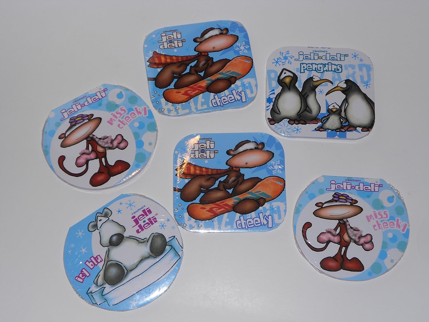 6 Assorted JeliDeli Notepads Miss Cheeky, Cheeky, Icy