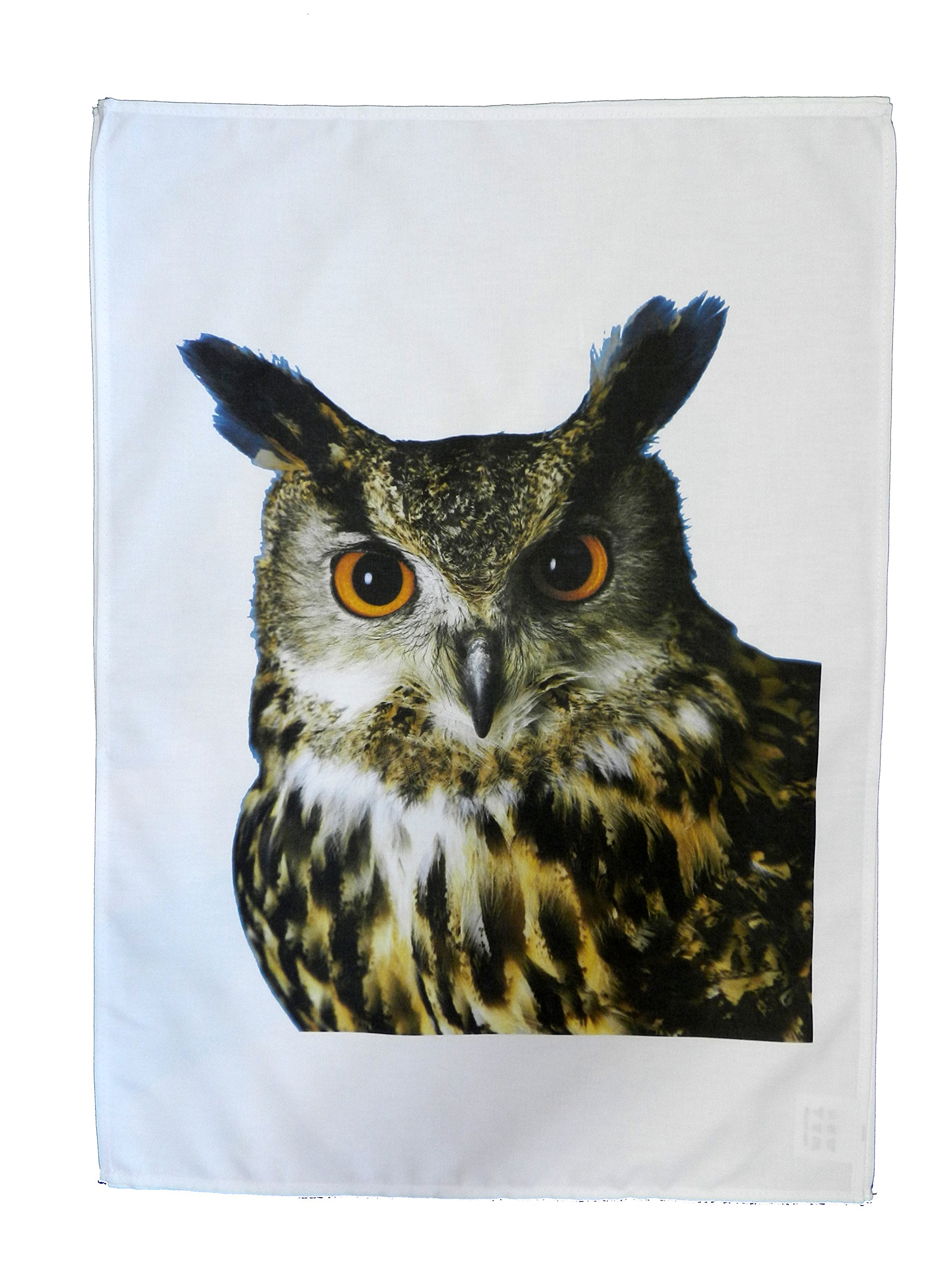 Half a Donkey Owl Face Cotton Tea Towel — image 1