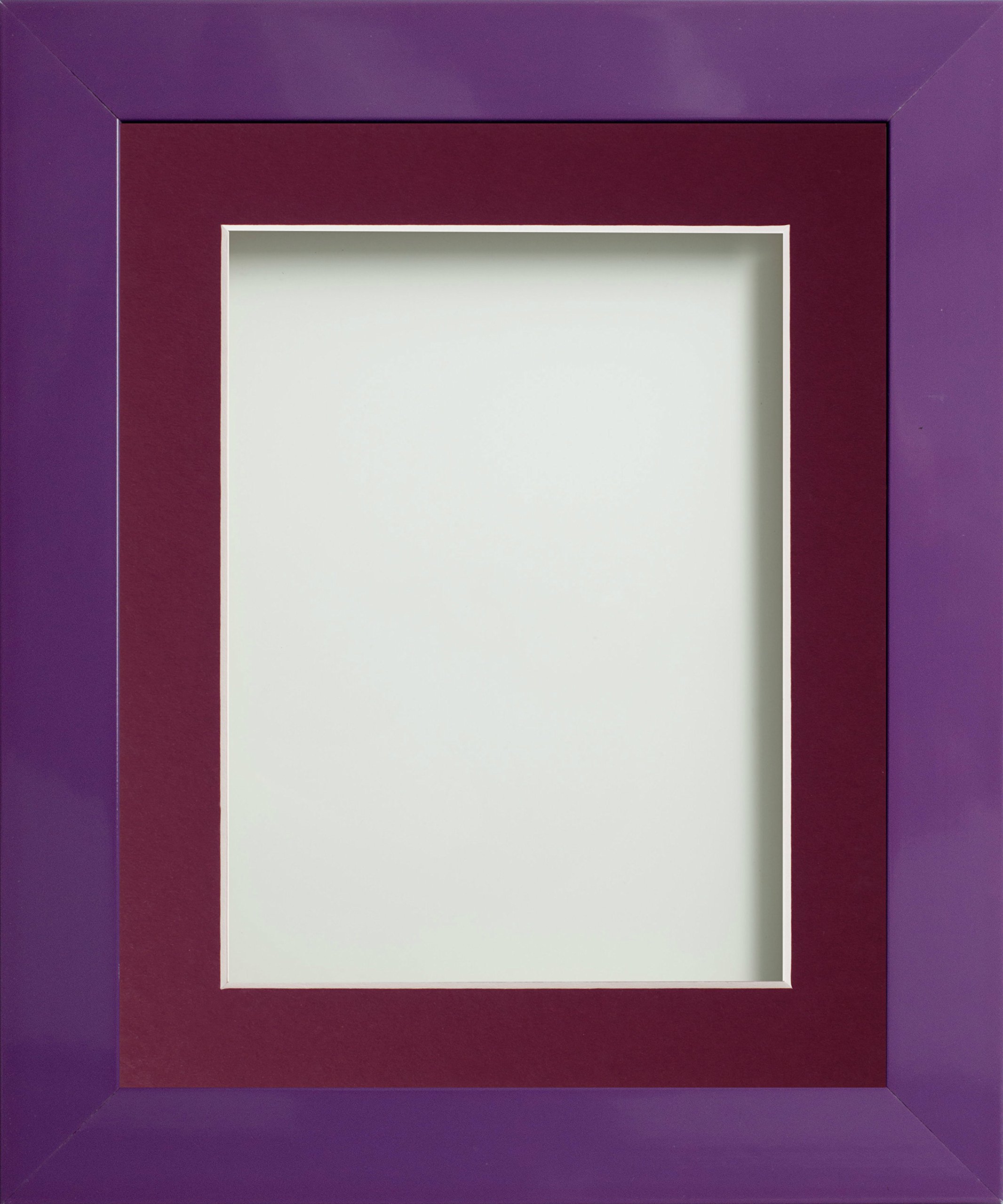 Frame Company Candy Range Peony Picture Photo Frames with Plum Mount, 9x7 for 6x4 *Choice of Sizes and Colours* Fitted with Real Glass