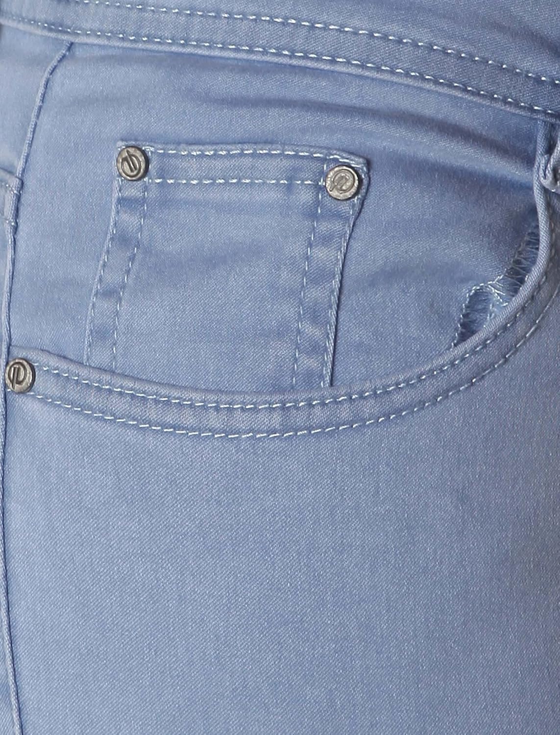 flirt nx women's stretchable ice blue capri