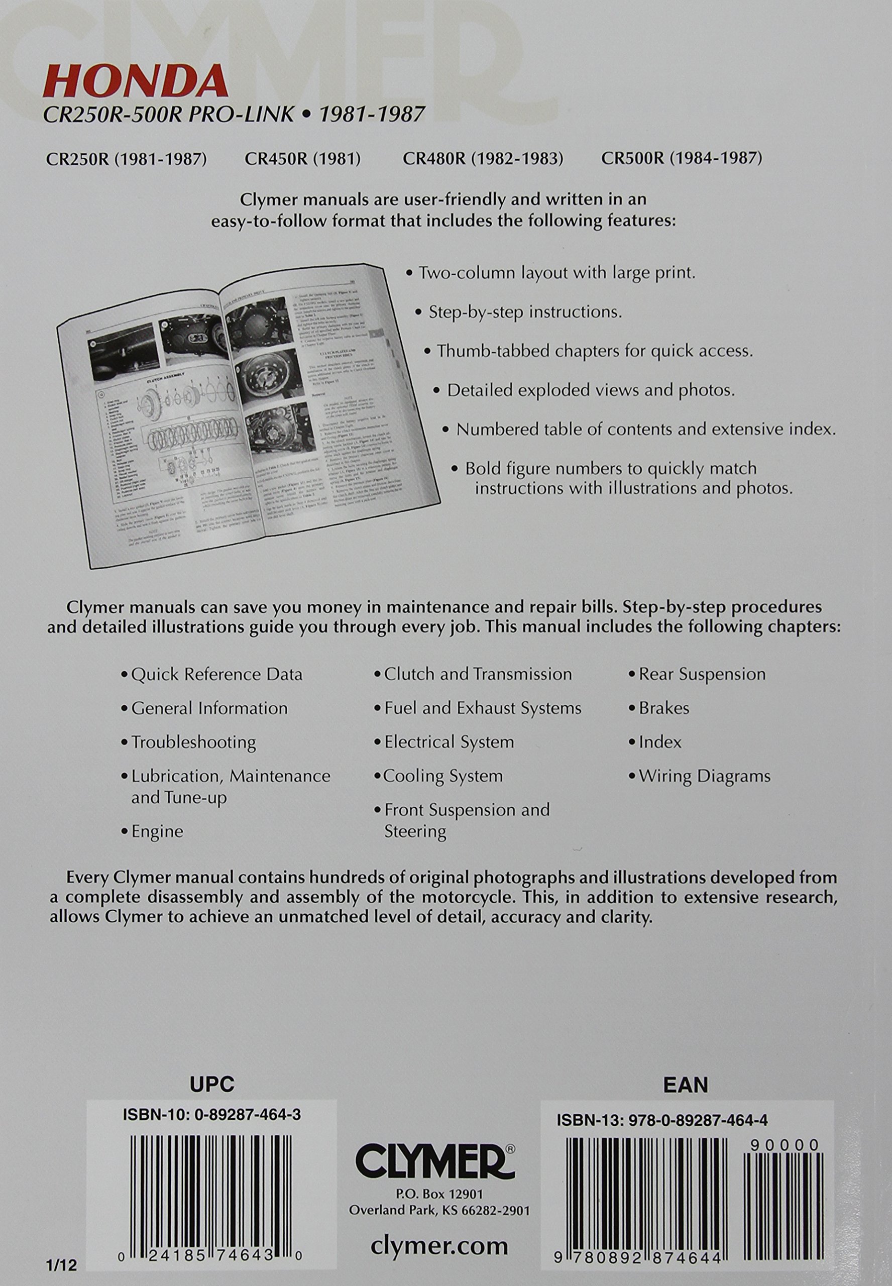 Honda CR250-500R Pro-Link 81-87: Clymer Workshop Manual: Amazon.de: Penton:  Fremdsprachige Bücher