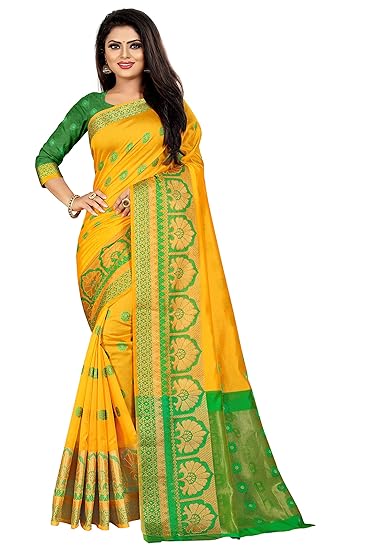 Cotton Silk Jacquard Saree with blouse piece