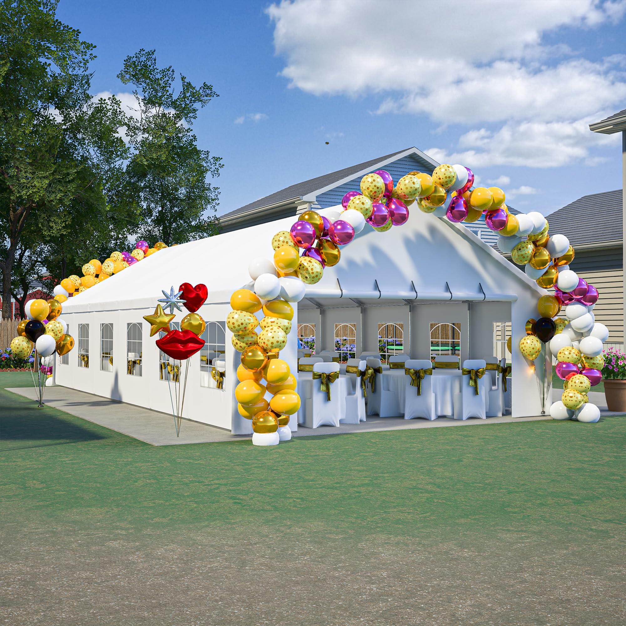 Photo 1 of ***BOX 1 OF 3 ONLY/POLES ONLY**20x40FT Party Tent Heavy Duty, Wedding Shelters with 3 Carry Bags, Canopy Gazebo Commercial Tents for Parties Carport Camping
