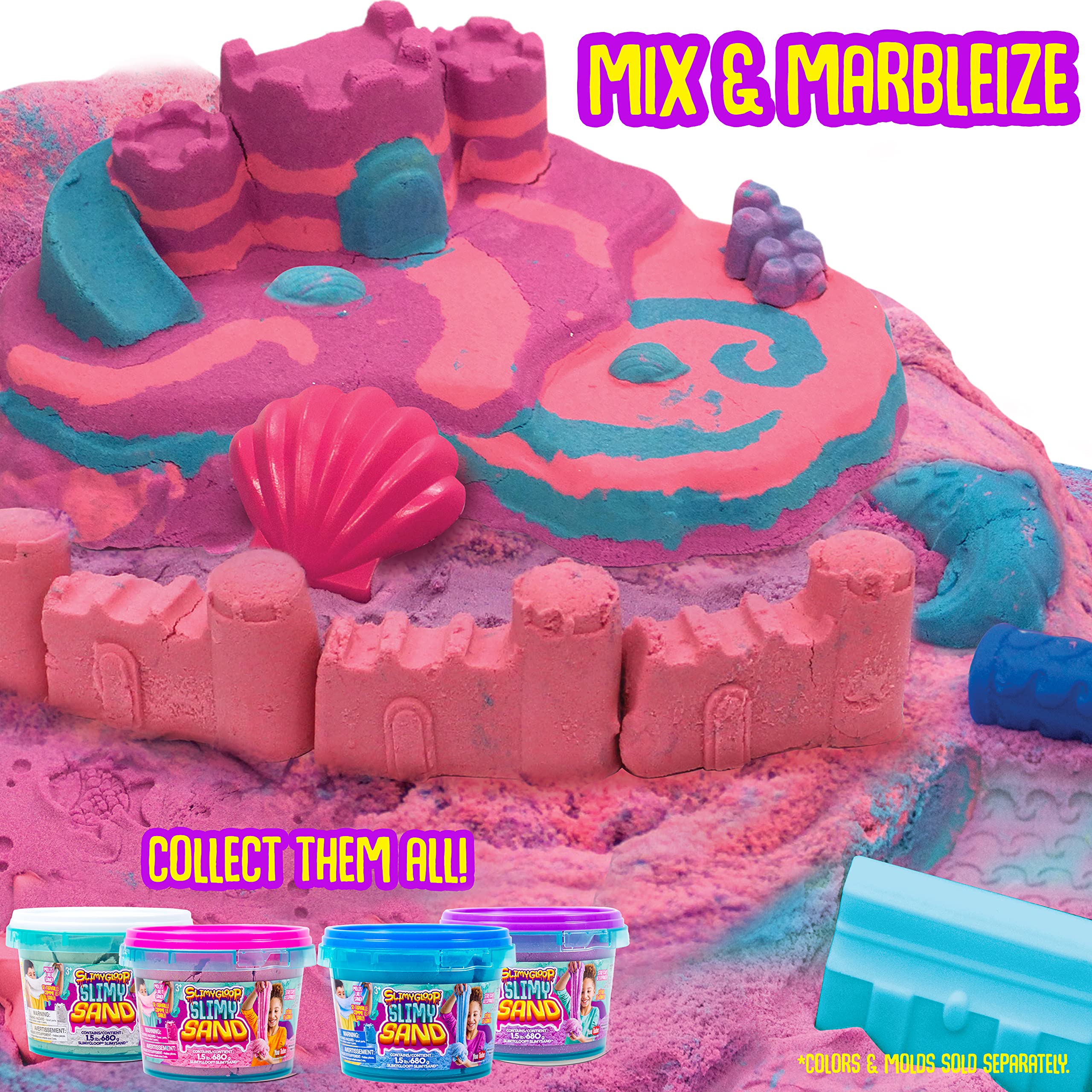 by Horizon Group USA, 1.5 lbs of Berry Scented Moldable, Stretchable, Expandable Cloud Slime, Blue & Purple Marbled, Slimy Play Sand in Reusable Bucket, Non Stick, Sensory Activity