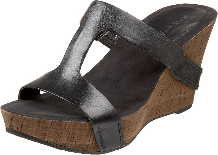 Amazon.com | NINE WEST Women's Enfete Sandals, Black, 9 M US | Sandals