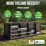 Deuba 800L Garden Compost Bin Outdoor Storage Box Black view 7