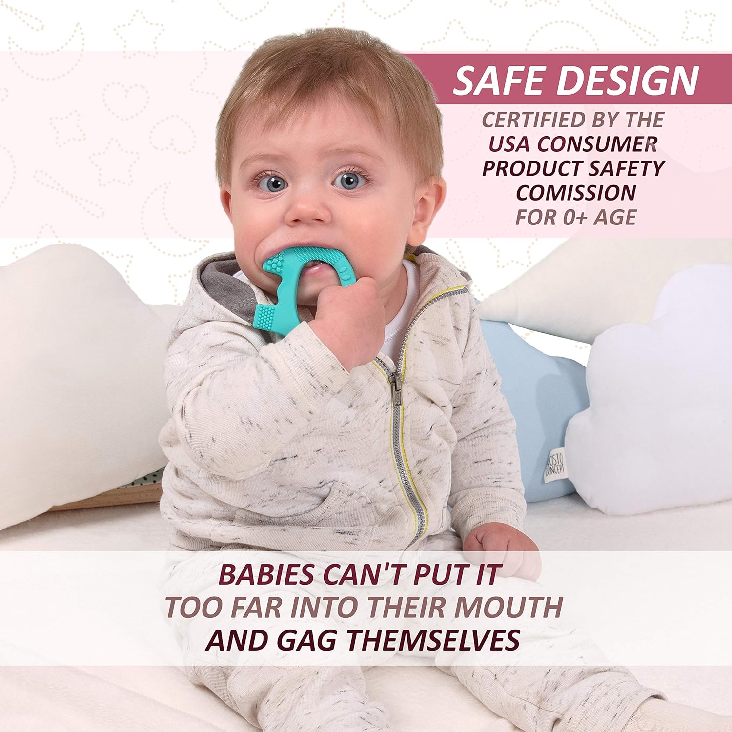 Baby Teething Toys - BPA Free Silicone Toy - Cute, Easy to Hold, Soft and Highly Effective Elephant Teether - Unique Teethers Best for 0-6 6-12 Months Boy or Girl Christmas Gifts Stocking Stuffers : Baby