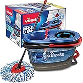 Vileda RinseClean Spin Mop & Bucket System | 2-Tanks Separate Clean and Dirty Water | Machine Washable and Reusable Microfibr