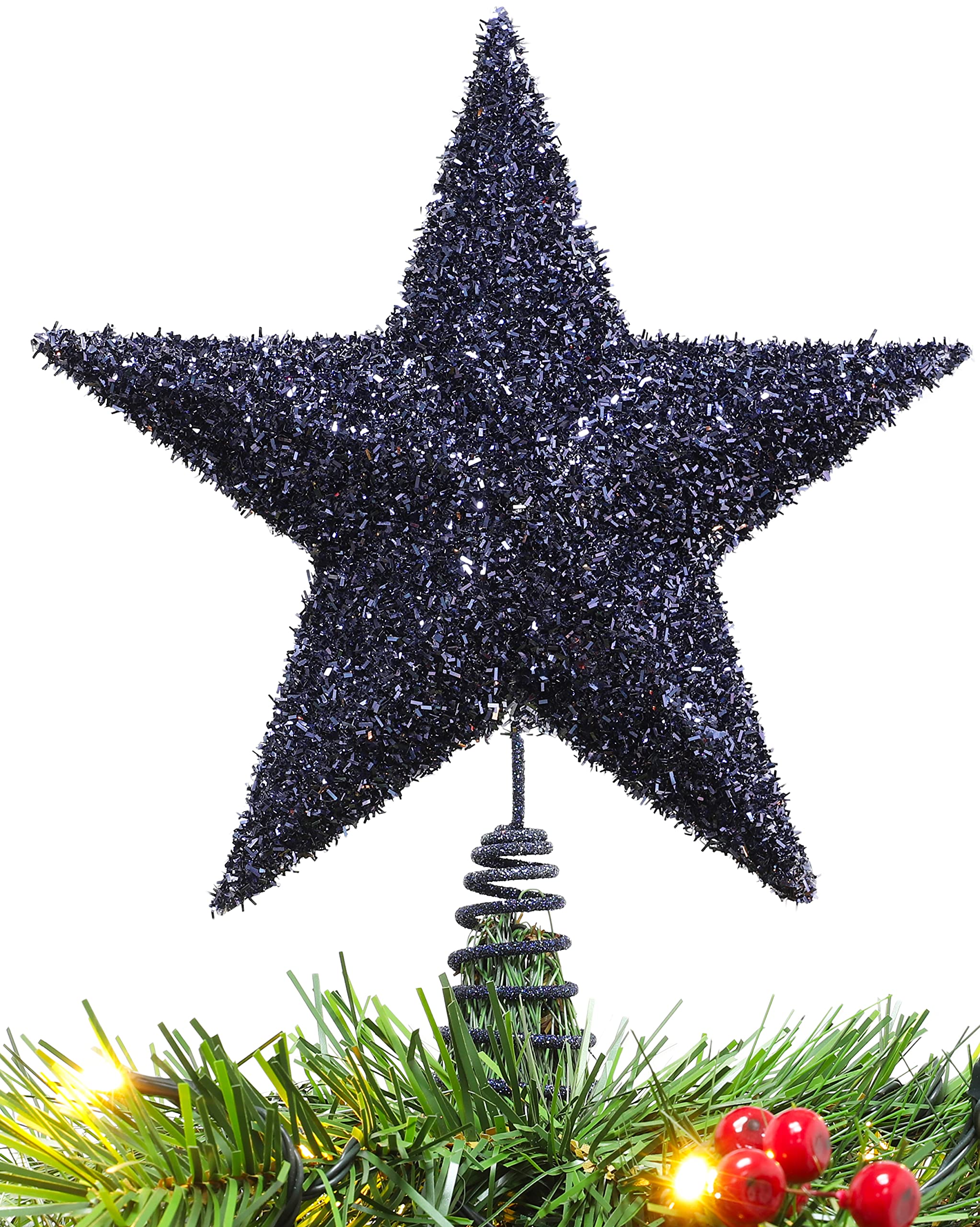 Christmas Concepts® 28cm Sparkly Tree Top Star - Luxury Christmas Decorations (Midnight Blue)