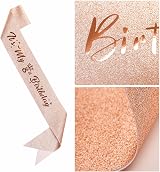 ZSYIULIA Rose Gold 5th Birthday Decorations Girl Sash Tiara Balloon Cake Topper view 4