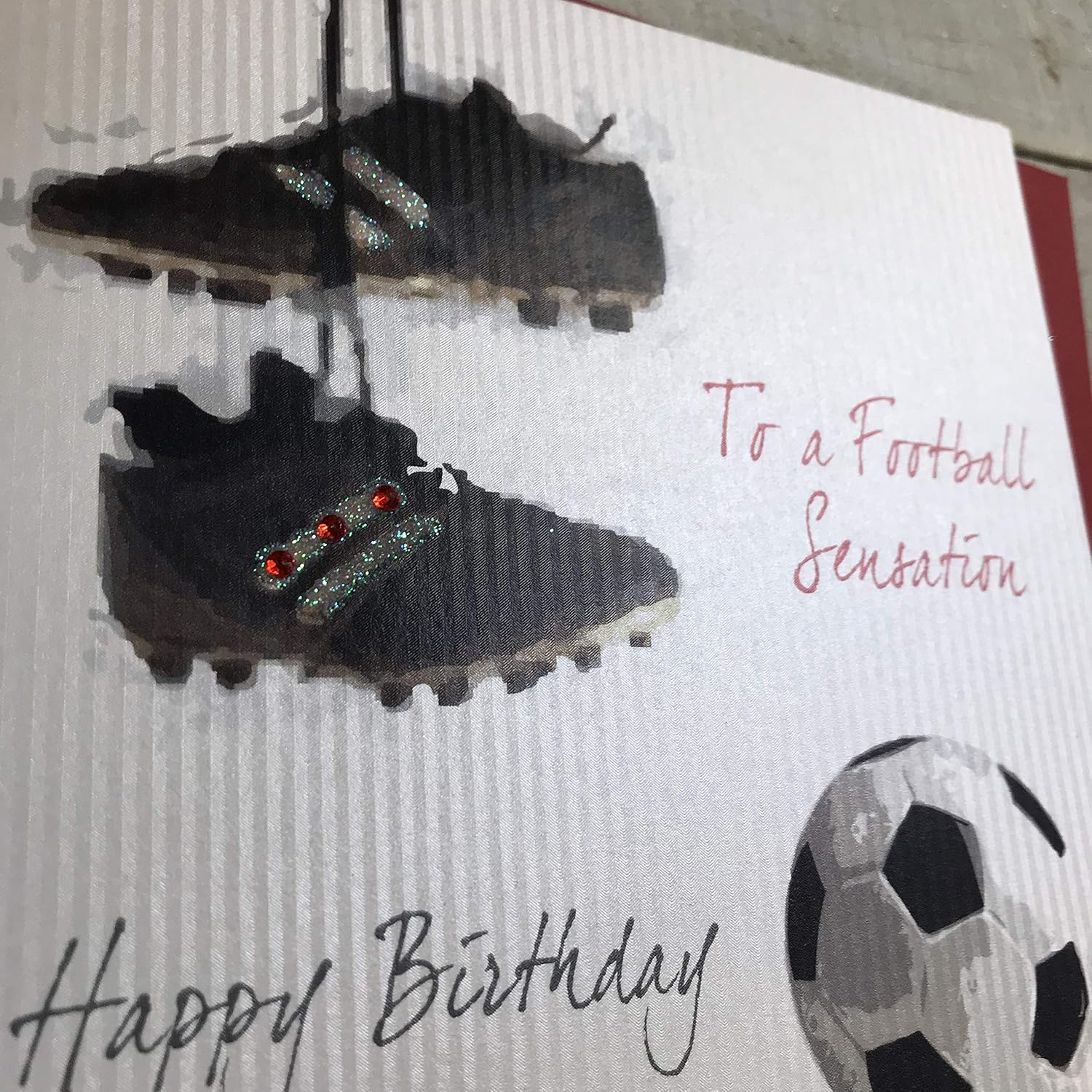WHITE COTTON CARDS To A Football Sensation Happy Handmade Birthday Card, SB4,16cm x 16 cm - Image 3