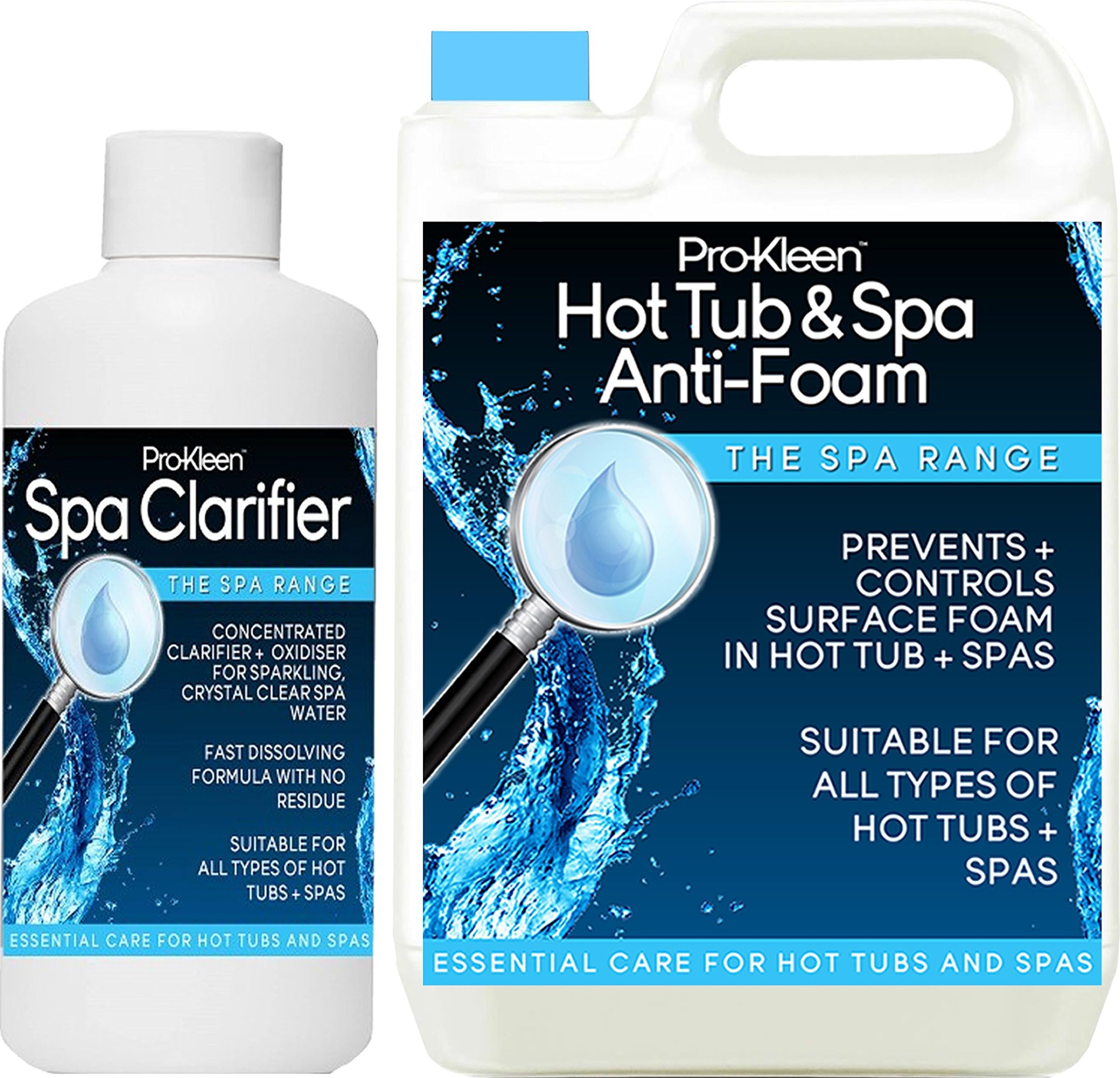 Pro-Kleen Spa Clarifier 1 Litre Plus 5 Litres Hot Tub and Spa Anti Foam