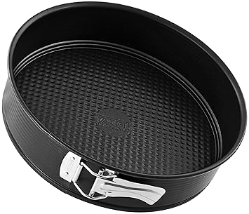 Zenker Springform Ø 24 cm, Backform mit Antihaftbeschichtung, runde Kuchenform mit Flachboden (Farbe: schwarz), Menge: 1 Stüc