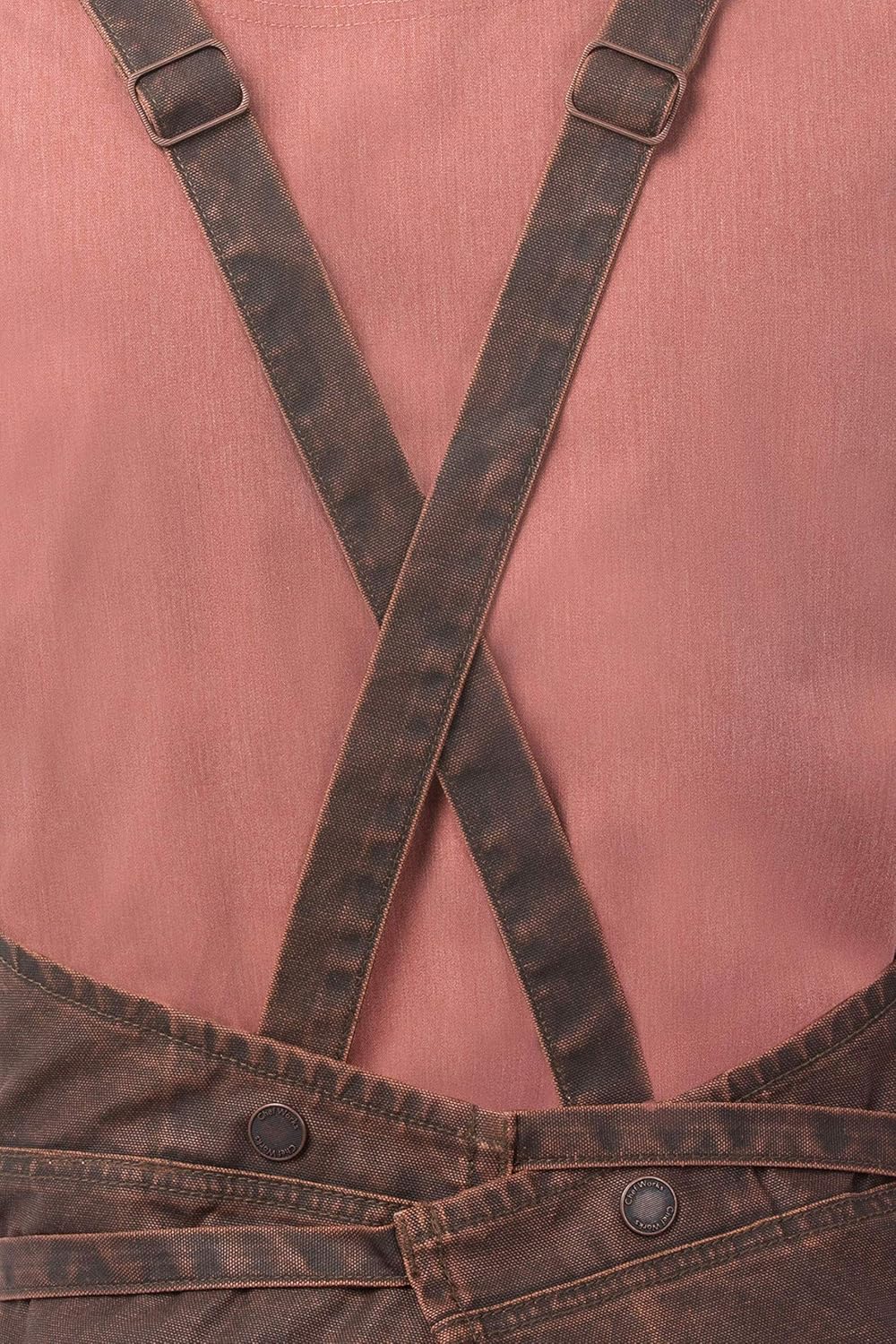 Chef Works Denver Chefs Cross-Back Bib Apron, Choc/Rust, One Size: Clothing