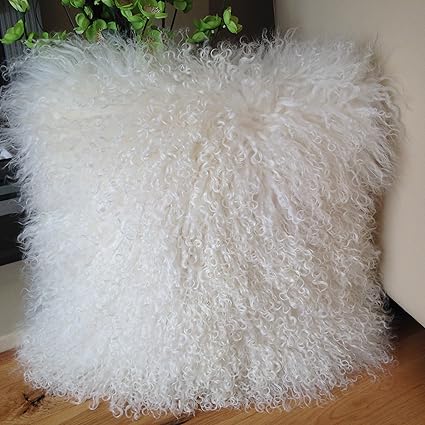 Double Sided 40cm X 40cm Genuine Mongolian Sheepskin Lamb Wool Fur