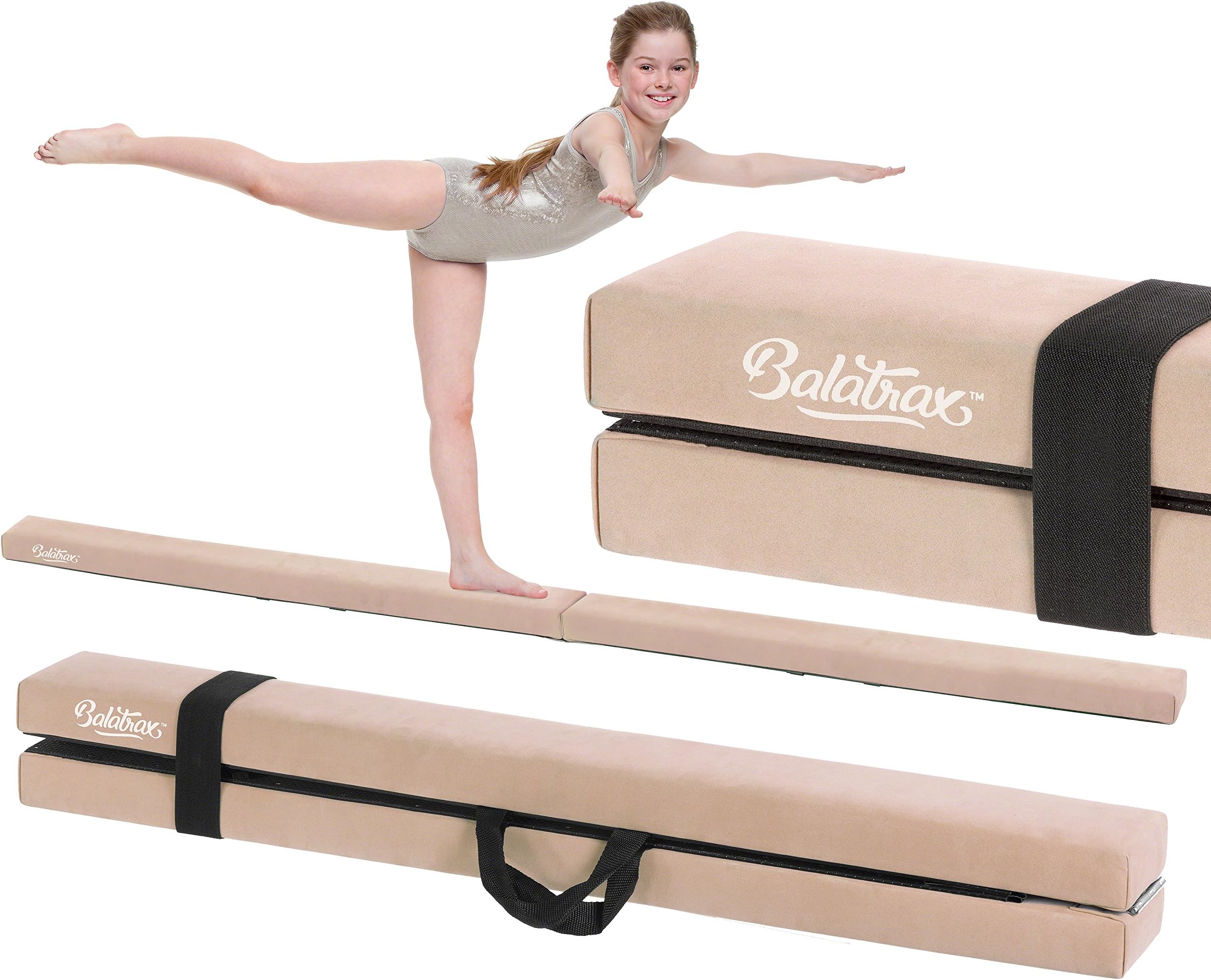 Balatrax™ 7FT and 8FT Folding Balance Beam | Faux Leather | IMPROVED HINGE Design | 2.1m & 2.4m | FREE Carry Case | 9 Colours | Home Use Gymnastics Kids Beginner Training Sports Exercise