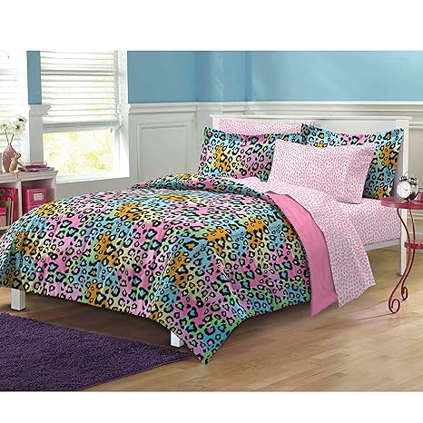 Buy My Room Neon Leopard Ultra Soft Microfiber Girls Comforter Set