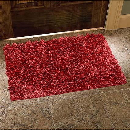 Cloth Fusion Premium Shaggy Door Mat (16 x 24)- Bloody Red