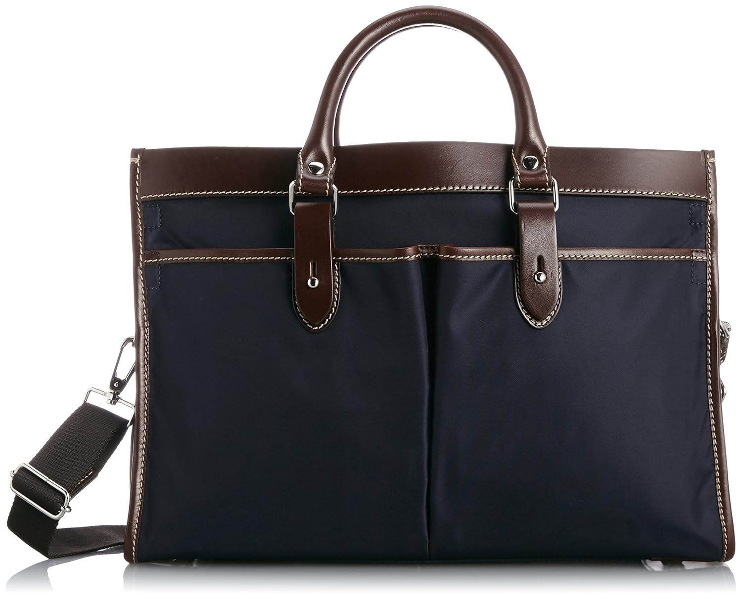 [ステファノマーノ] stefanomano GREENシリーズ 107SH ブリーフケース 107SH ネイビー (ネイビー×ライトブラウン) | STEFANOMANO(ステファノマーノ) | ビジネスバッグ