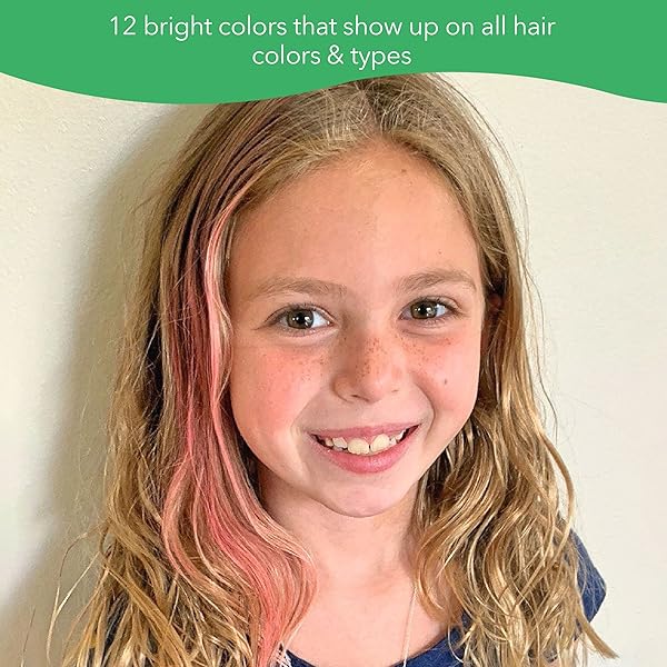 FRESH MONSTER TEMPORARY HAIR COLORING CHALK 12 BRIGHT COLORS WASHES OUT EASILY GIRLS AND BOYS NON-TOXIC AND SAFE FOR ALL AGES, HAIR COLORS AND TEXTURES GREAT GIFT IDEA
