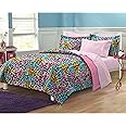 My Room Neon Leopard Ultra Soft Microfiber Girls Comforter Set, Multi-Colored, Twin/Twin X-Large
