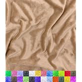 Barcelonetta | Minky Fabric | Plush, Super Soft, Cuddle | Solid Minky | by The Yard | 60" Wide | Baby Blanket, Change Station Cover, Pillow, Scarf, Beanie (Camel, 1 Yard)