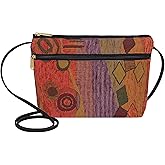 Danny K. Women's Tapestry Zipper Purse Crossbody Handbag, Adjustable Cord, Handmade in USA