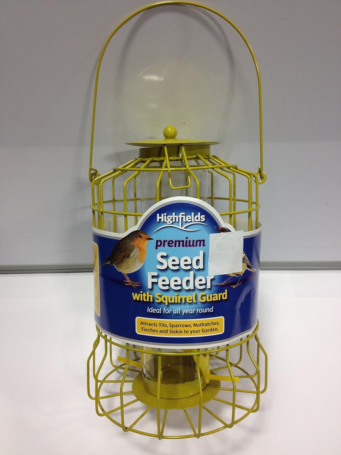 Bird Seed Feeder With Squirrel Guard Wire Cage Protect Feed