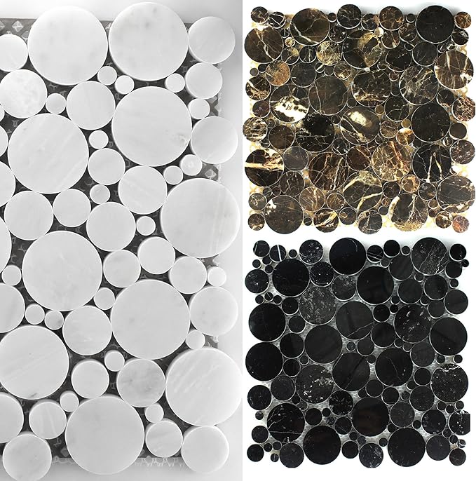 Round Marble Natural Stone Mosaic Tiles Polished Wall Mosaic Mosaic