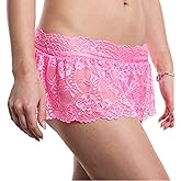 Pin Up Doll, Women's Lace Skirt, Mini Skirt for Women, Girls Short Sheer Lace Bottom, Available in Small Through XX-Large