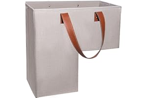 TIDY NICHES Stair Basket For Stairs: Stair Baskets For Carpeted Stairs & Wooden Stairs - Anti-Slip Grip- Foldable Staircase Basket With Handles for Stair (Stairbasket, Beige, 1)