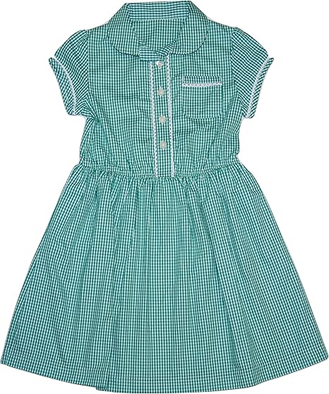 girls green gingham dress