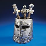 Design Toscano Knights Templar Helmet Pen Cup Desk Accessory 11.5cm view 2