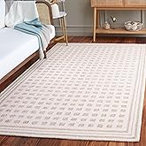 SAFAVIEH Ebony Collection Area Rug - 6' x 9', Ivory & Beige, Modern Checkered Design, Handmade Wool, Ideal for The Living Roo