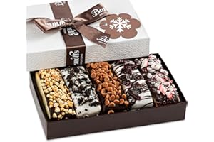 BARNETTS FINE BISCOTTI Barnetts Christmas Holiday Thanksgiving 5 Chocolate Biscotti Gift Box, Gourmet Cookie Baskets, Prime Food Delivery for Dad, Grandpa, Husband, Son