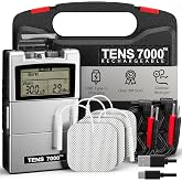 TENS 7000 Rechargeable Tens Unit Muscle Stimulator, Back Pain Relief, 4 Electrodes/Unit Pads, Period Pain Simulator, Muscle Recovery &amp; Growth, Stim Machine, Electrotherapy, TENS Machine