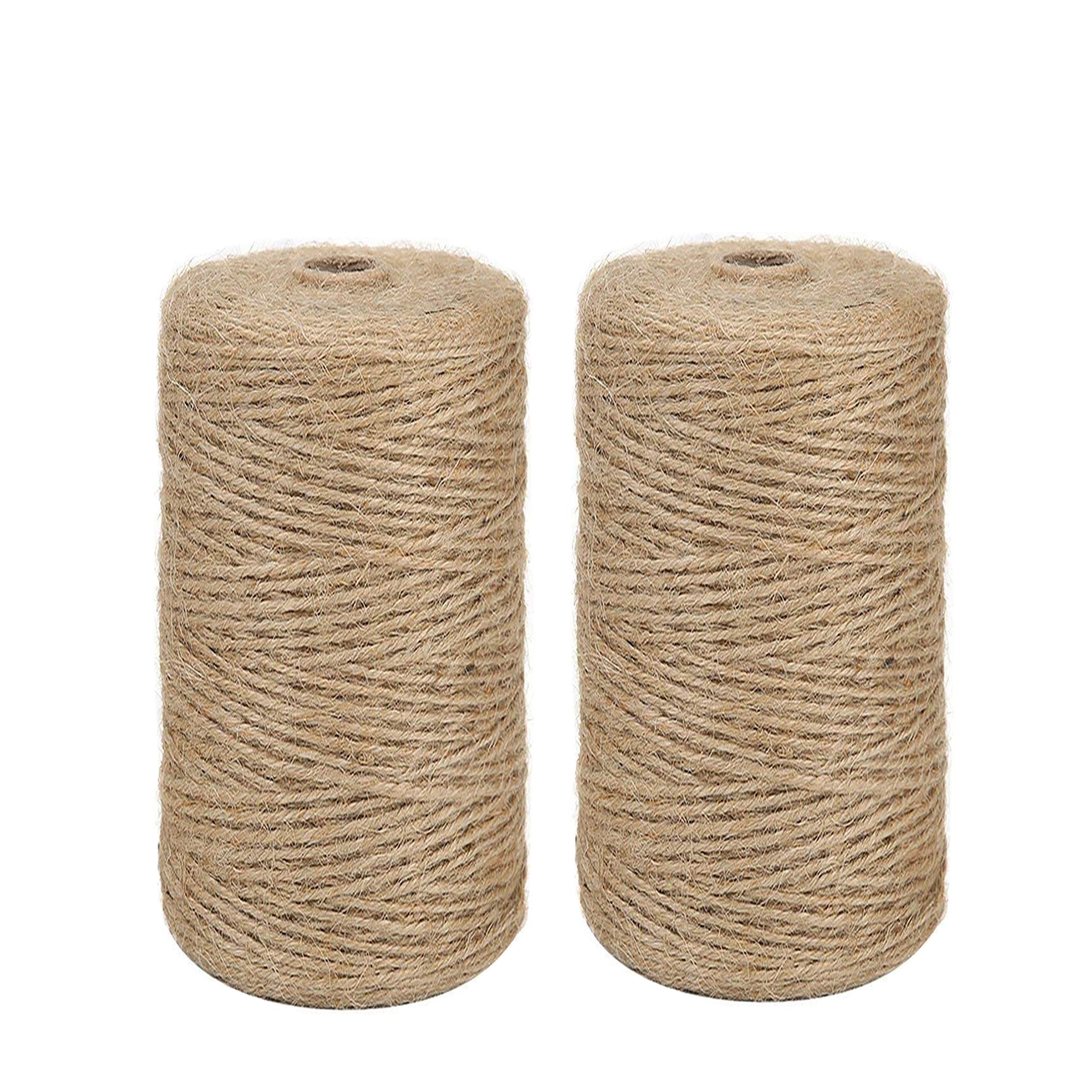 Jute Twines 328 Feet 2 Rolls Natural Bakers Twine 2Ply DIY Art and Crafts Linen String for Vintage Tags Photos Gifts Labels Tie Gardening Use