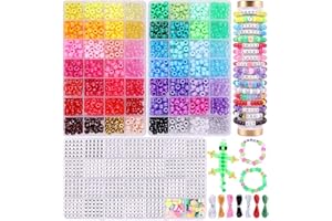 Wutubug 3000Pcs 56 Colors Pony Beads for Bracelet Making Kit, Rainbow Kandi Beads Friendship Bracelet Kit with 910pcs A-Z Letter Bead, DIY Jewelry Making Craft for Adults