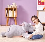IKASA Giant Hippo Stuffed Animal Plush 78cm Soft Hugging Pillow Toy view 7