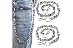 Nagpew 2 Pieces Skull Wallet Chain, Vintage Skull Jean Chain with Lobster Clasps, Metal Skeleton Biker Keychain Belt Loop Chain for Men Women Unisex