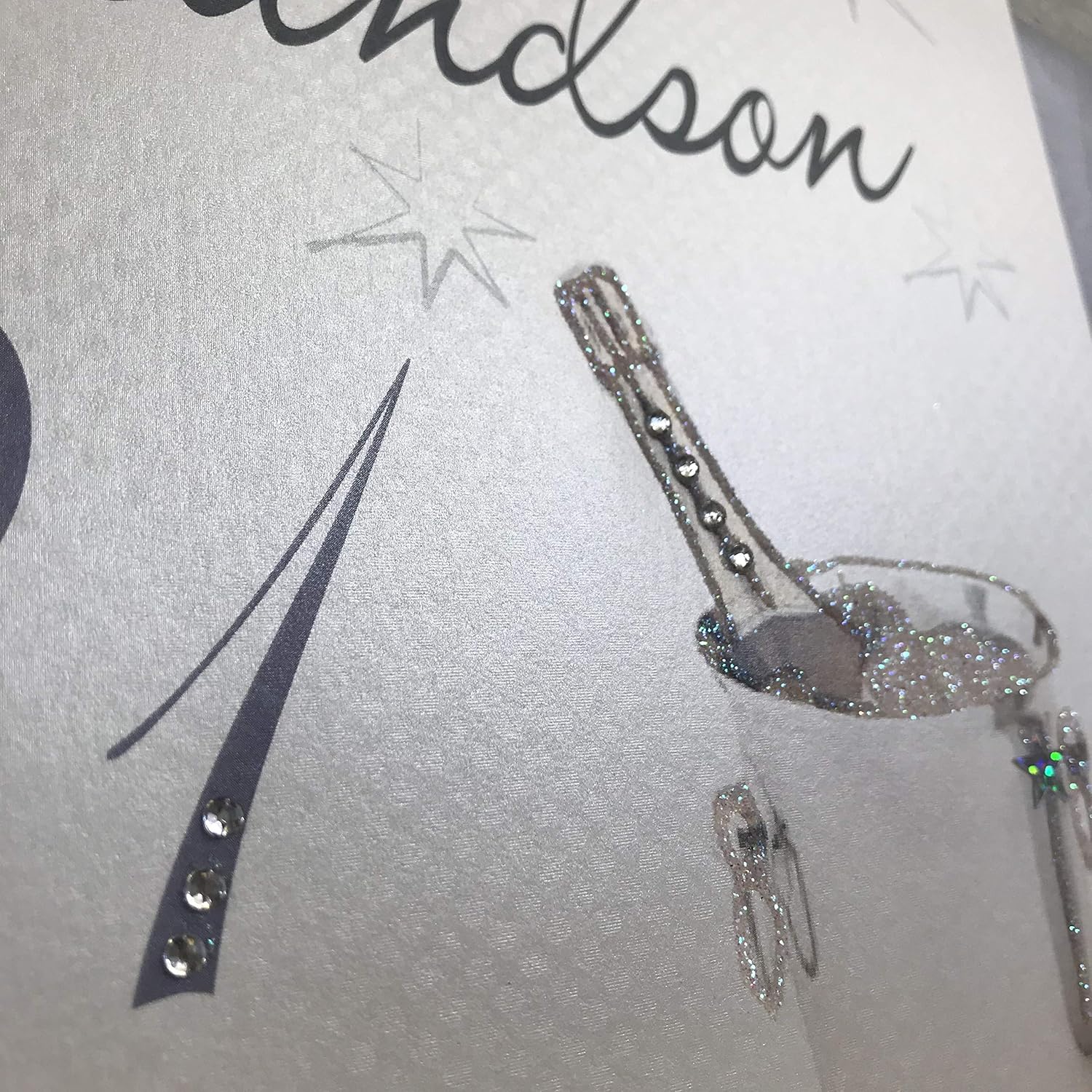 white cotton cards Happy Birthday Grandson 21, Handmade Large 21st Birthday Card Champagne Bucket, XLWBGS21 - Image 4